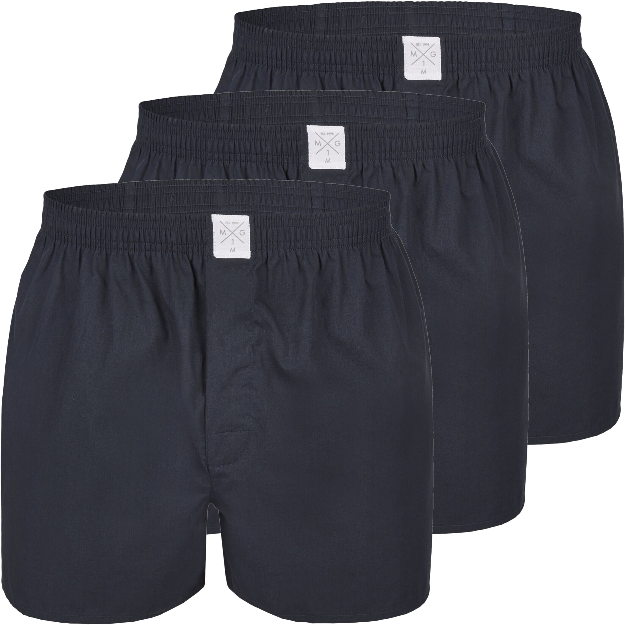 Men's Jersey Boxer 3-Pack Solid Black