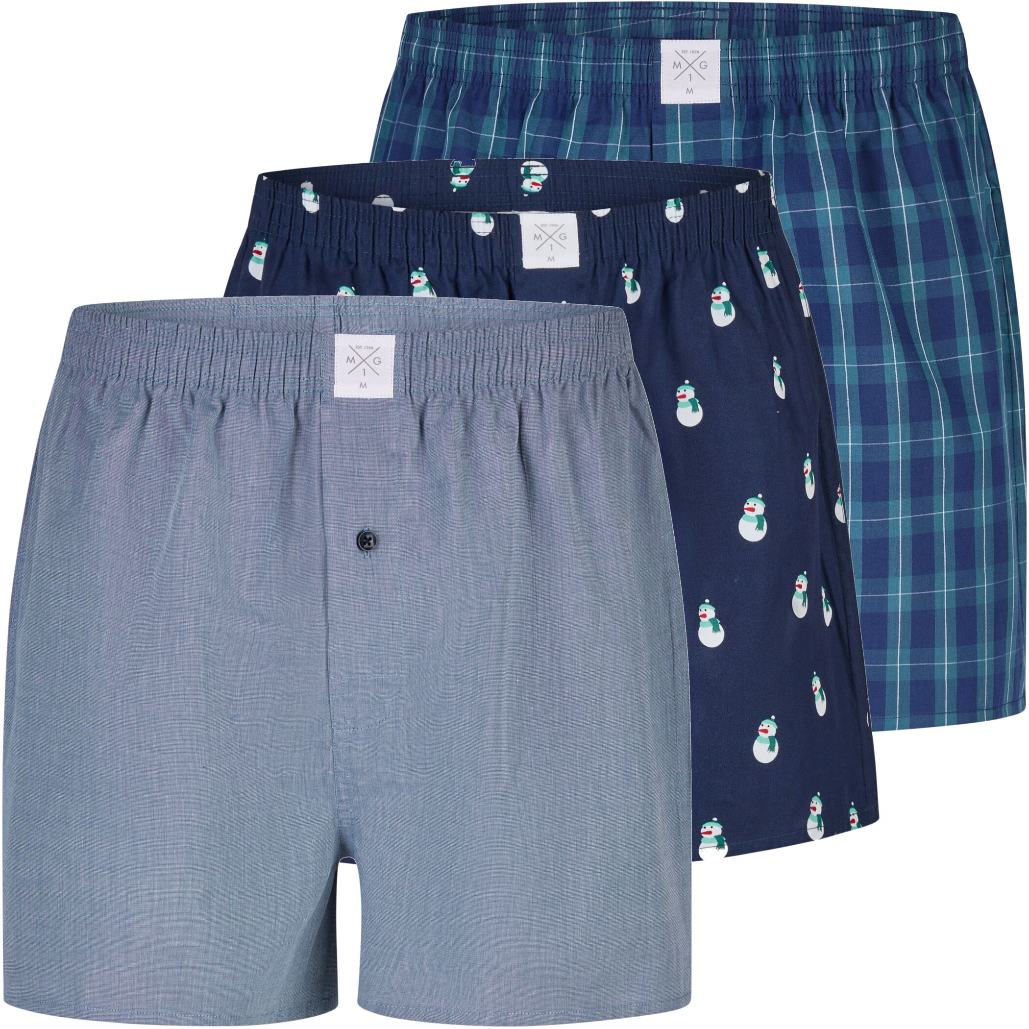 3er Pack MG-1 Boxershort Xmas Schneemann